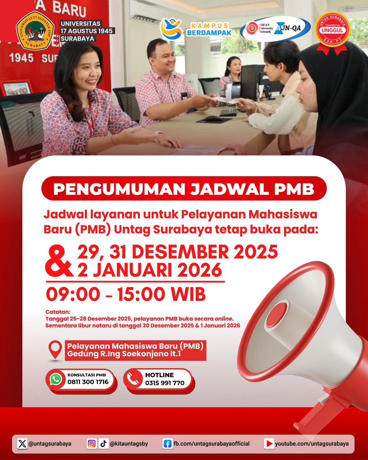 Pengumuman jadwal PMB