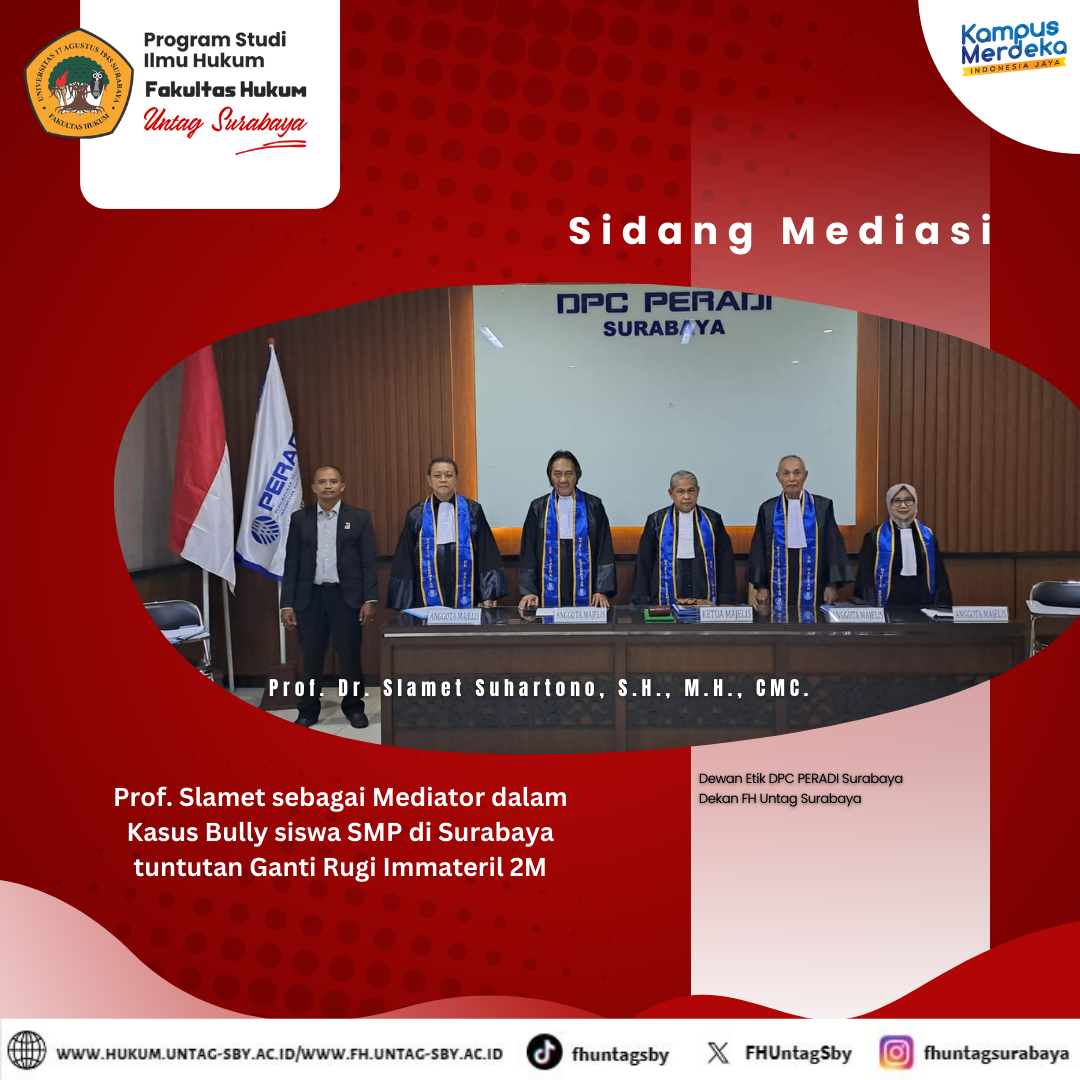 Prof. Slamet Suhartono sebagai Mediator dari Dewan Etik DPC PERADI dalam Kasus Bully rugikan 2M