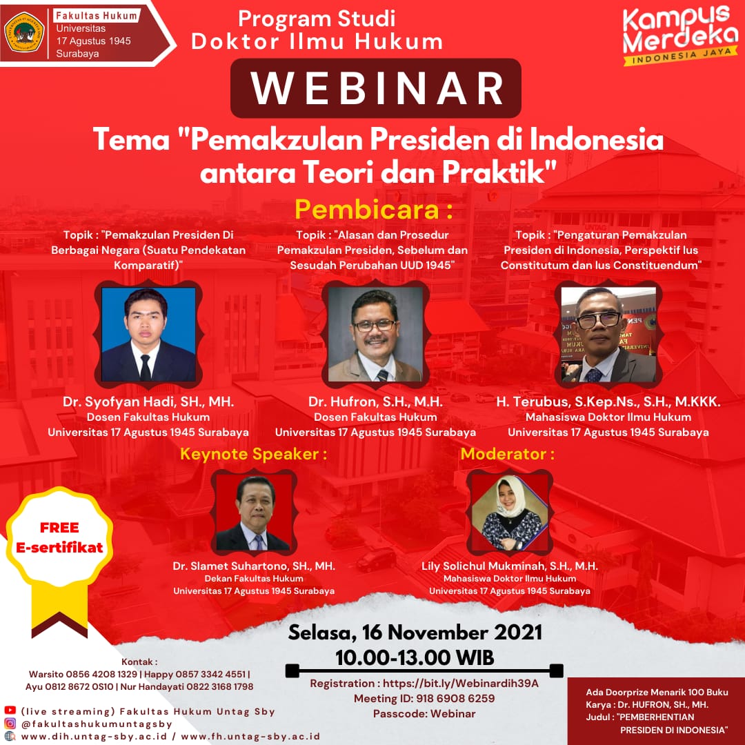 Webinar Pemakzulan Presiden di Indonesia antara Teori dan Praktik