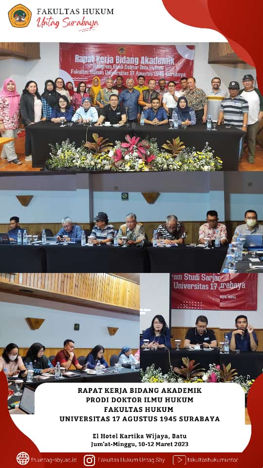 Rapat Kerja Bidang Akademik Program Studi Doktor Ilmu Hukum Fakultas Hukum UNTAG 1945 Surabaya