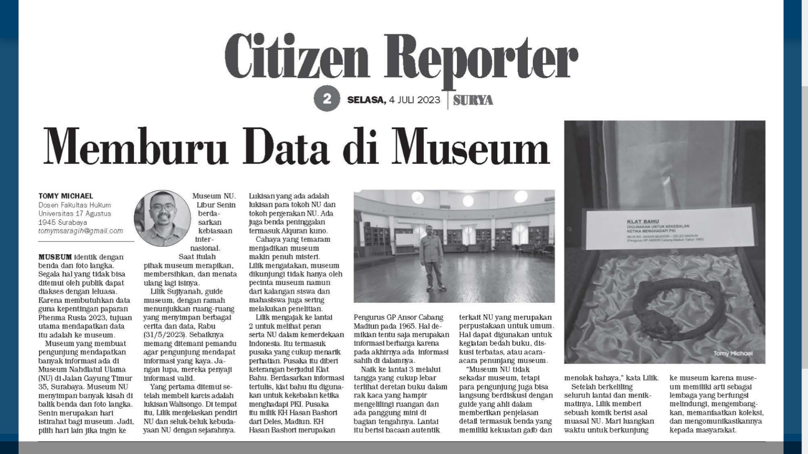 Karya Dosen Memburu Data Di Museum