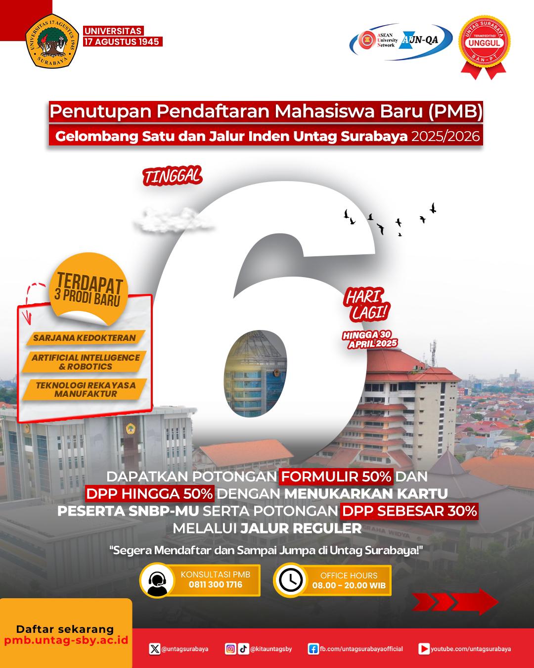 Penutupan Pendaftaran Mahasiswa Baru 