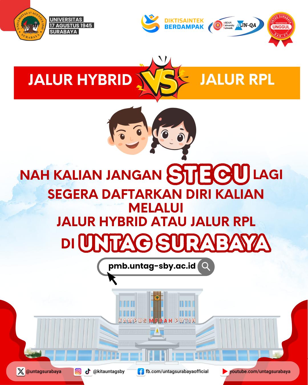 Pendaftaran Mahasiswa Baru S1 & S2 (Jalur Hybrid & Jalur RPL) 