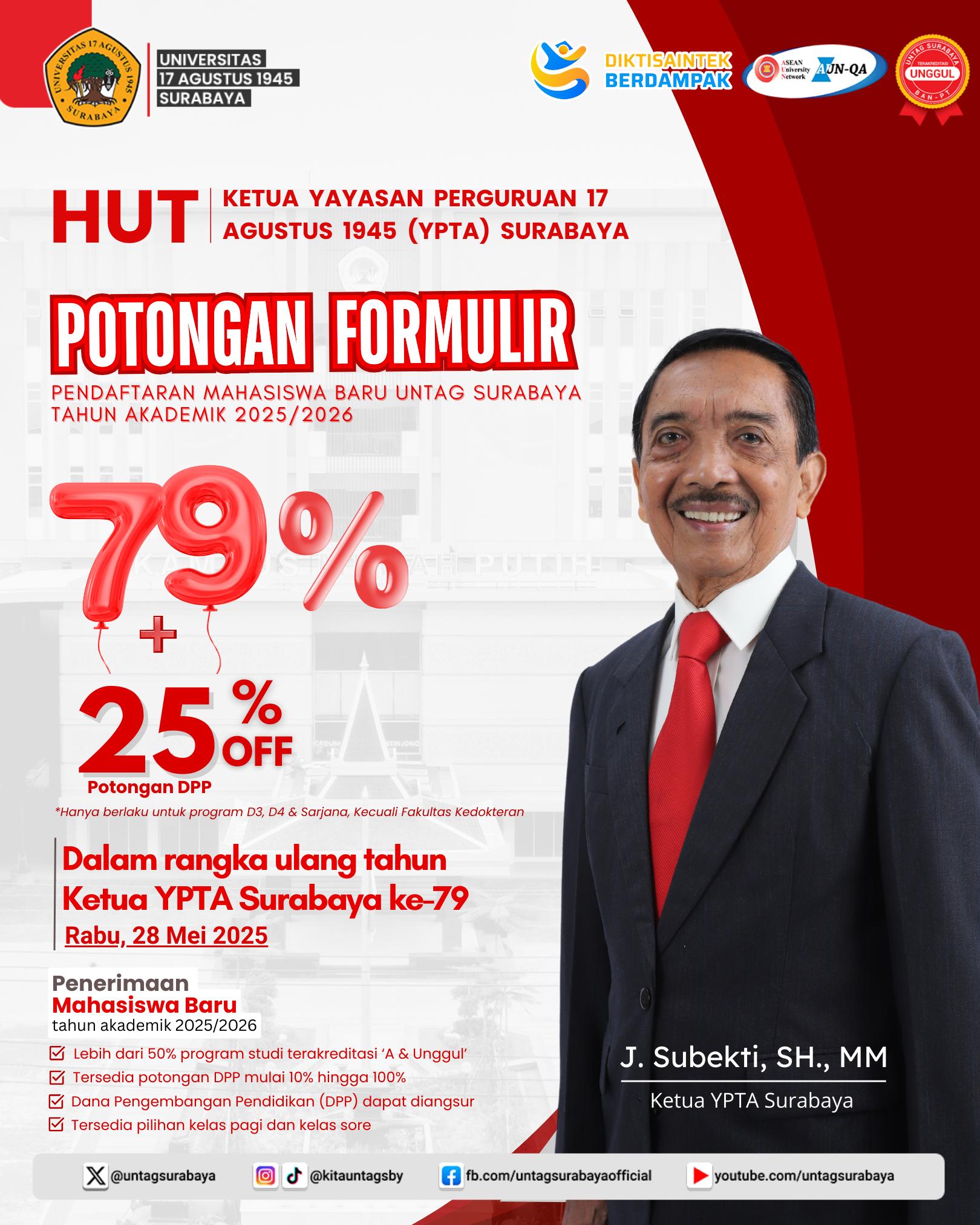 Potongan Formulir HUT Ketua YPTA Surabaya