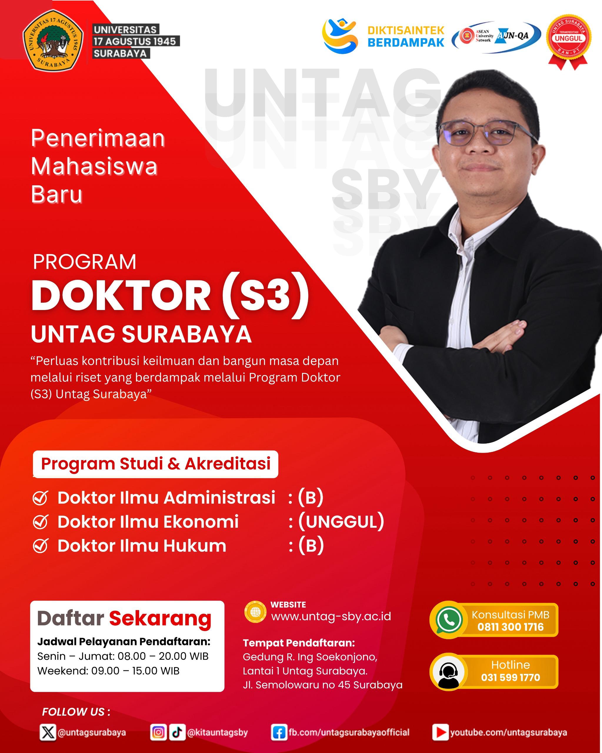 Penerimaan Mahasiswa Baru Doktor Ilmu Hukum