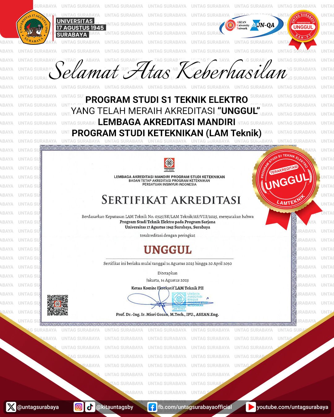 Selamat Atas KeberhasilanProdi S1 Teknik Elektro