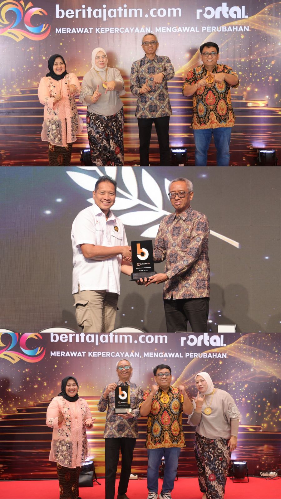 penghargaan kategori Akselerator Inovasi Menuju World Class University dalam ajang Beritajatim Award